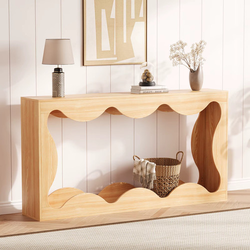 Scalloped console table - console,