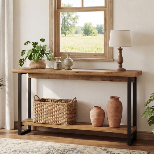 Solid wood console table - solid,